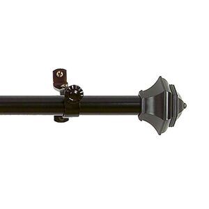 Bronze Adjustable Window Decorative Curtain Rods and Square Finial 28" - 48"